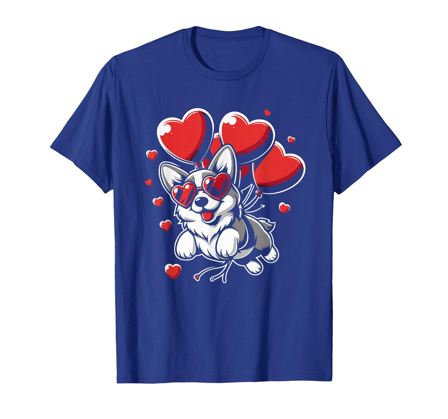 Funny Cute Dog Valentines Day Heart Balloons Corgi Dog Lover T-Shirt
