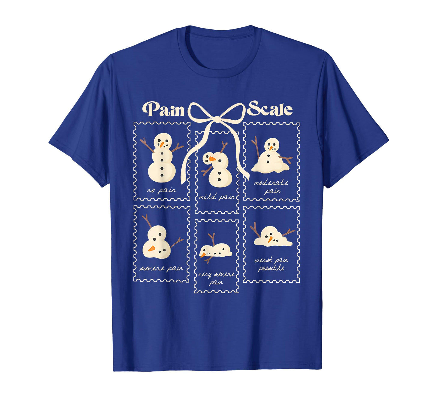 Pain Scale Snowman Funny Nurse Christmas ICU Nurse T-Shirt