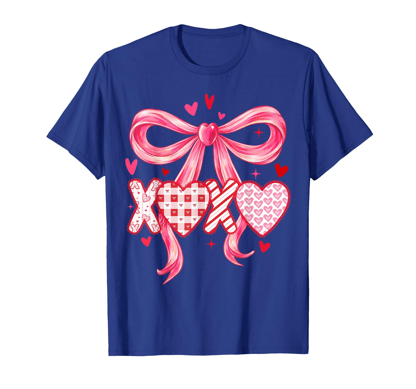 Preppy XOXO Valentines Day Coquette Bow Girls Women Loved T-Shirt