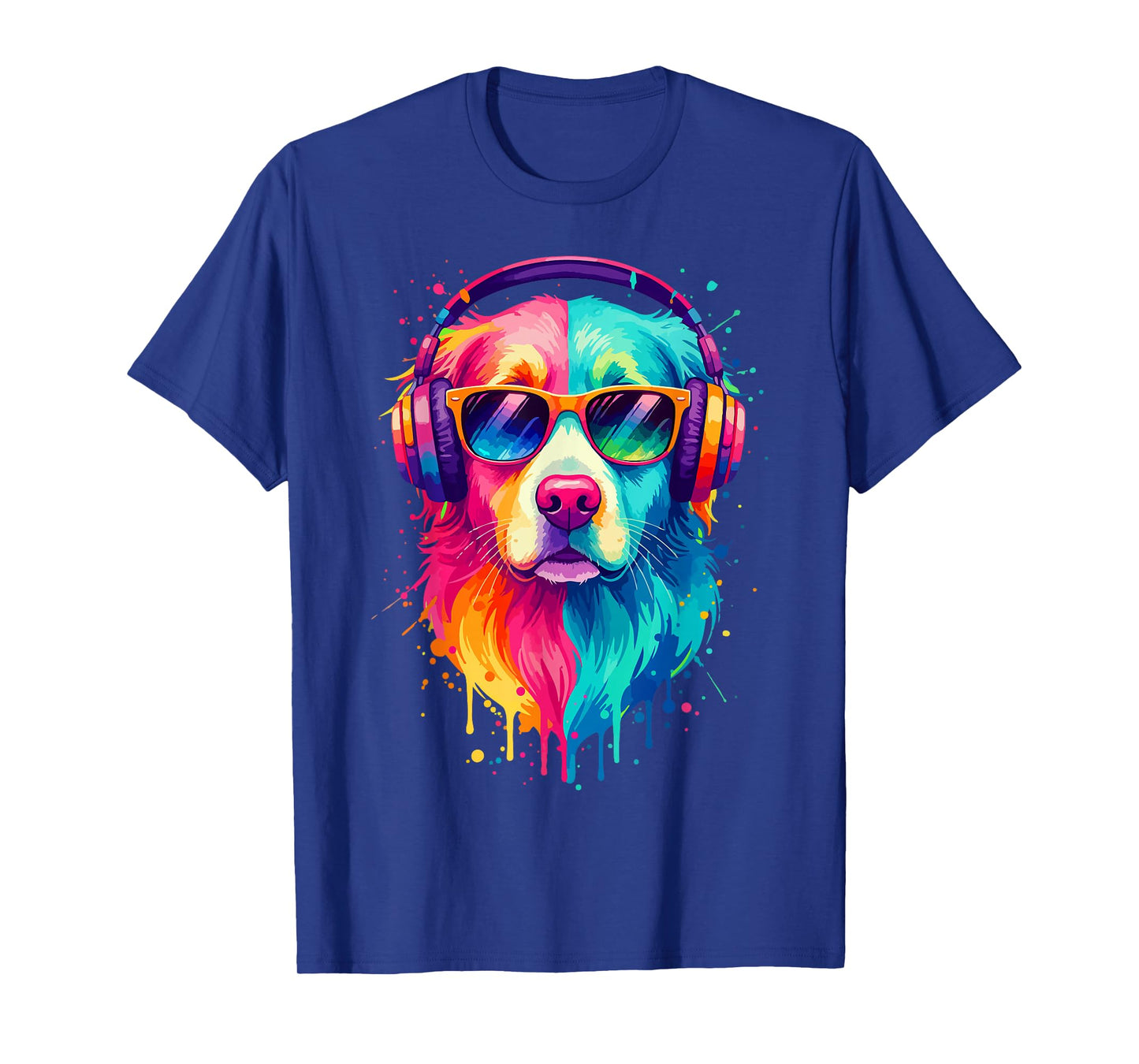 Dog Wearing Headphones and Sunglasses EDM Rave Design T-Shirt