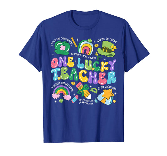 One Luckey Teacher St. Patrick's Day Irish Girl Kid Teacher T-Shirt