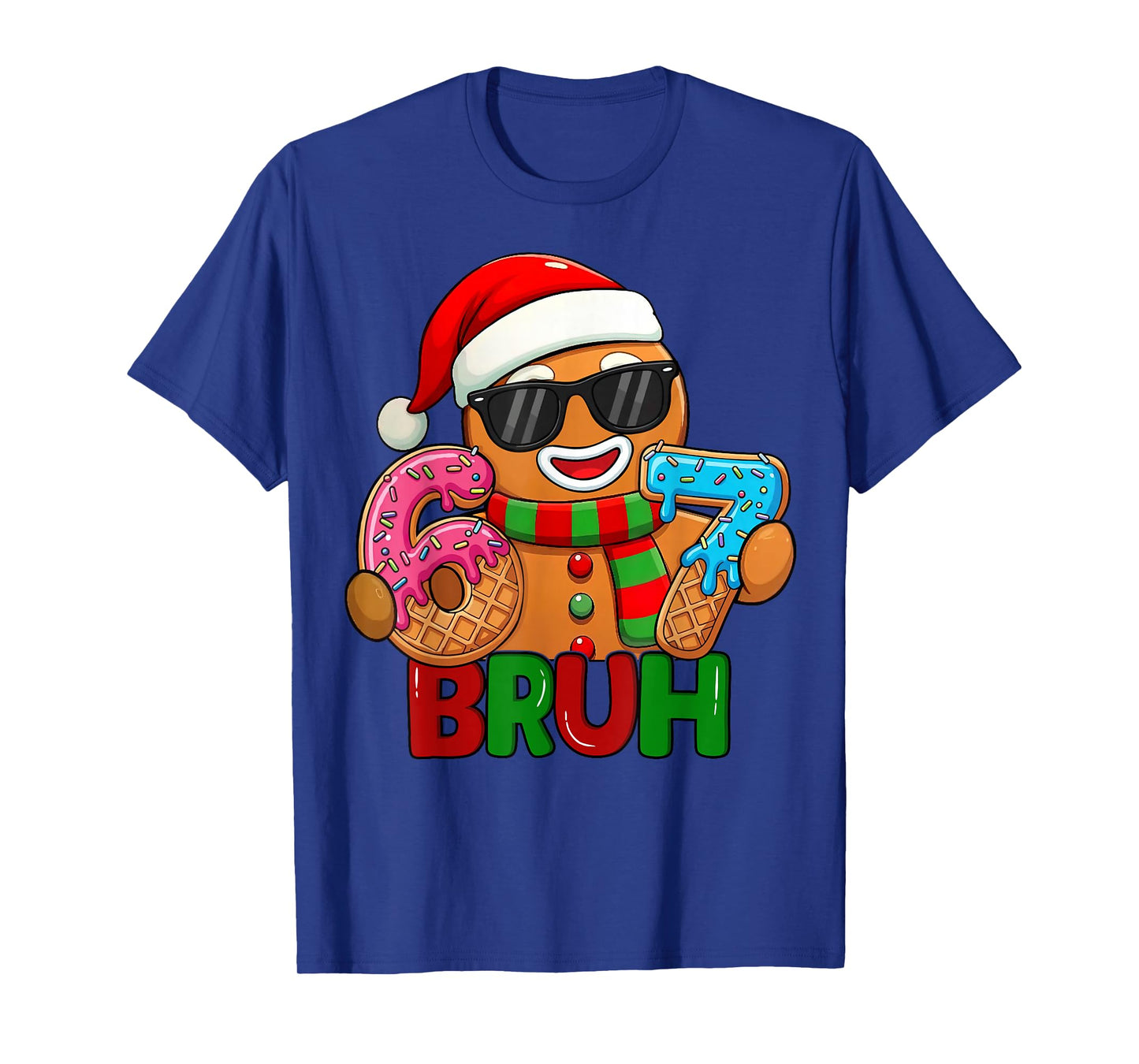 67 Christmas 6 7 Meme Gingerbread Man Xmas Pajamas Holiday T-Shirt