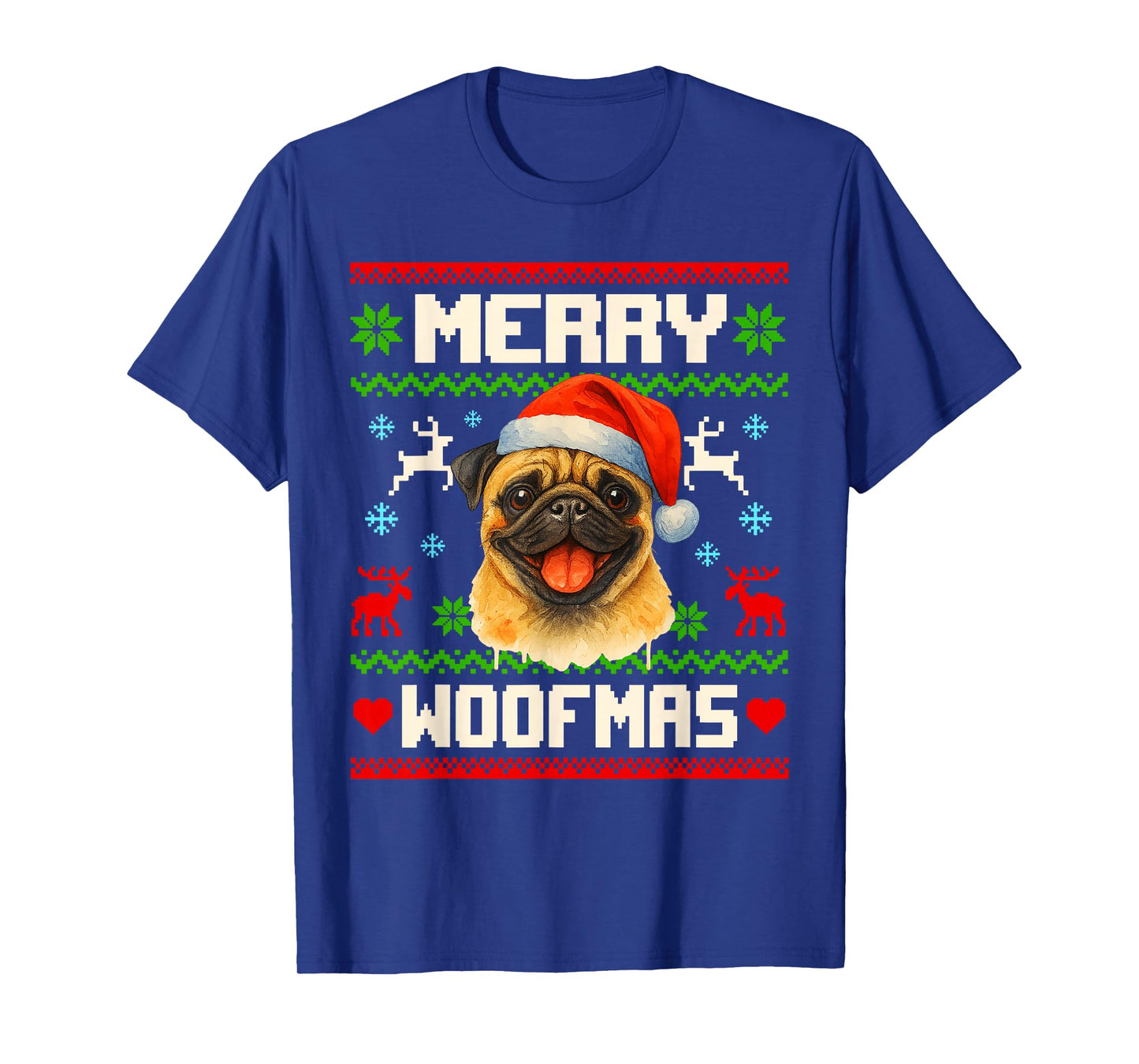 Funny Pug Christmas Ugly Sweater Pet Dog Lover Xmas T-Shirt