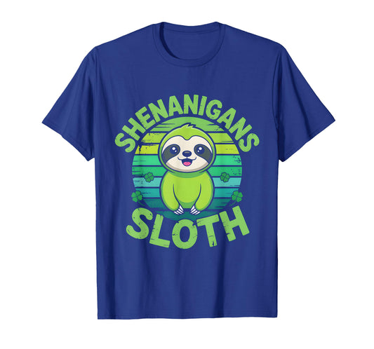 Sloth St Patricks Day Sloth Shenanigans Cute Animal Lover T-Shirt