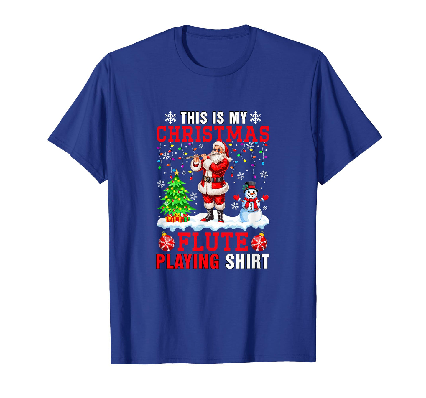 My Christmas Flute Playing Shirt Santa Instrumentalist T-Shirt