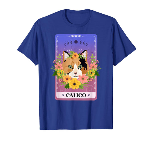Calico Cat Owner Calico Cat Lover Flowers Calico Cat Mom T-Shirt