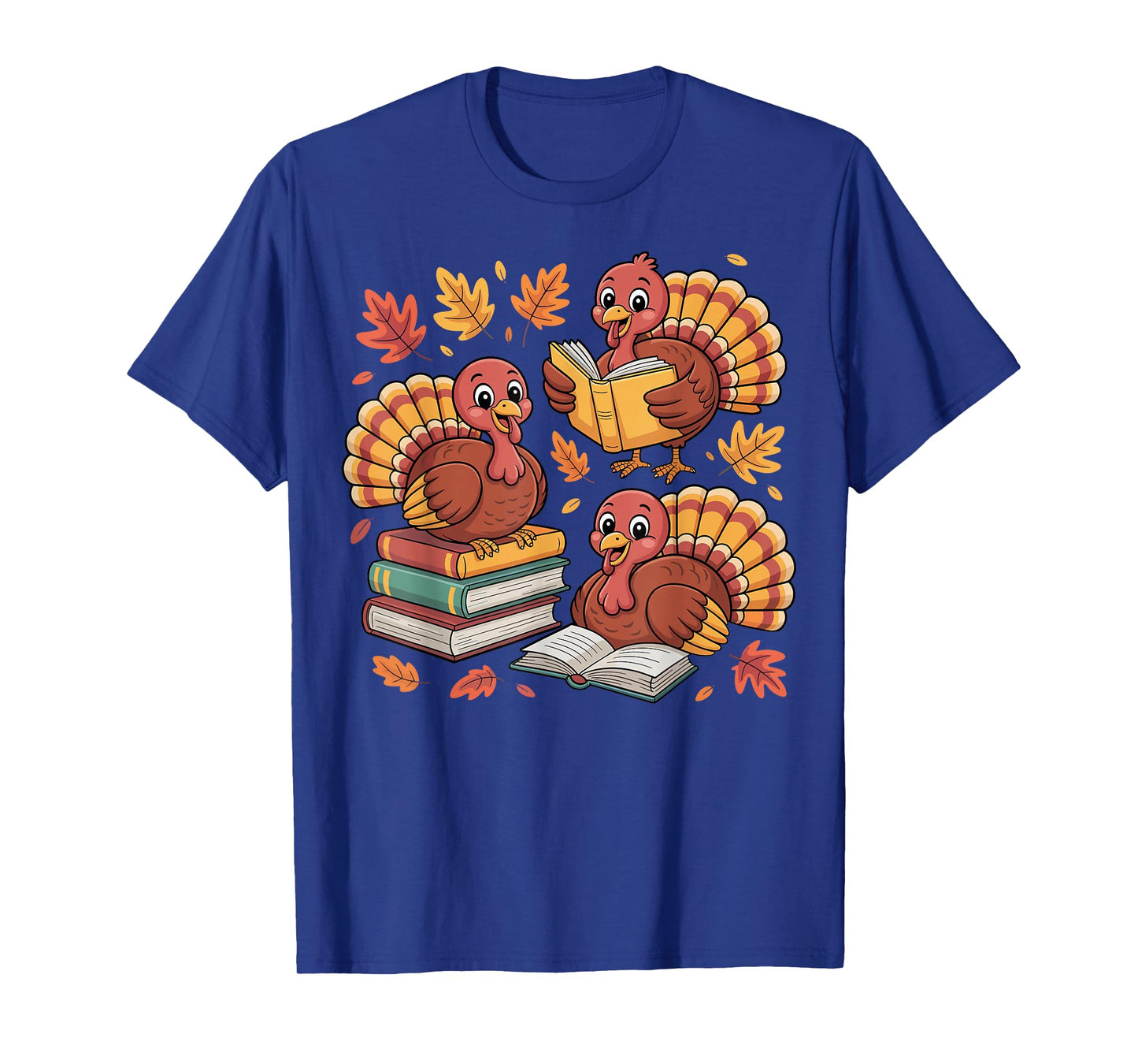 Turkey Reading Books Fall Thanksgiving Teacher Librarian T-Shirt