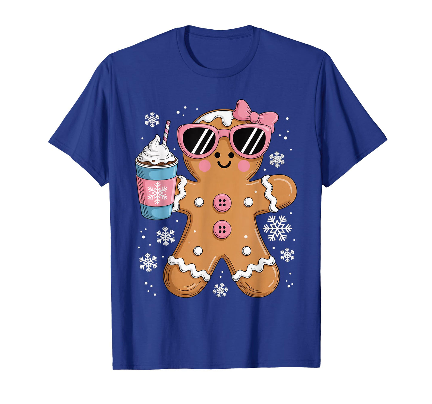 Gingerbread Drinking Hot Chocolate Bougie Women Christmas T-Shirt