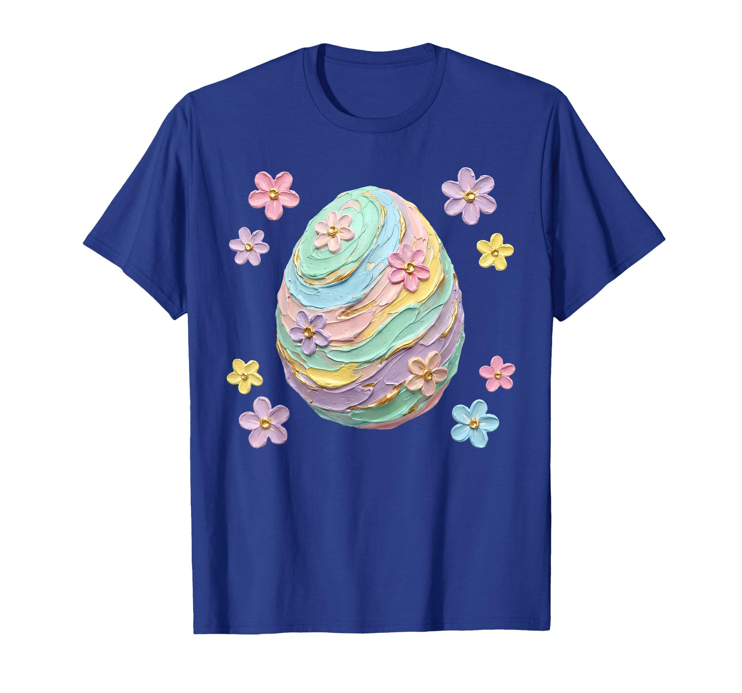 Hand Paint Pastel Easter Egg Flowers T-Shirt