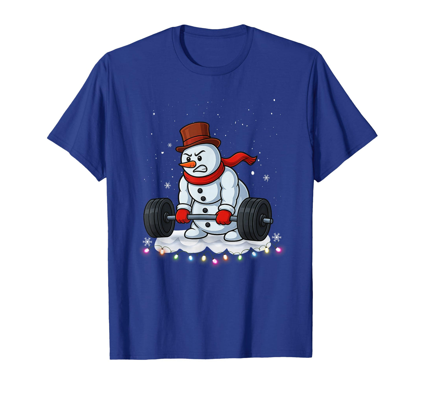 Christmas Weightlifting Snowman Shirt Funny Snowman Gym T-Shirt