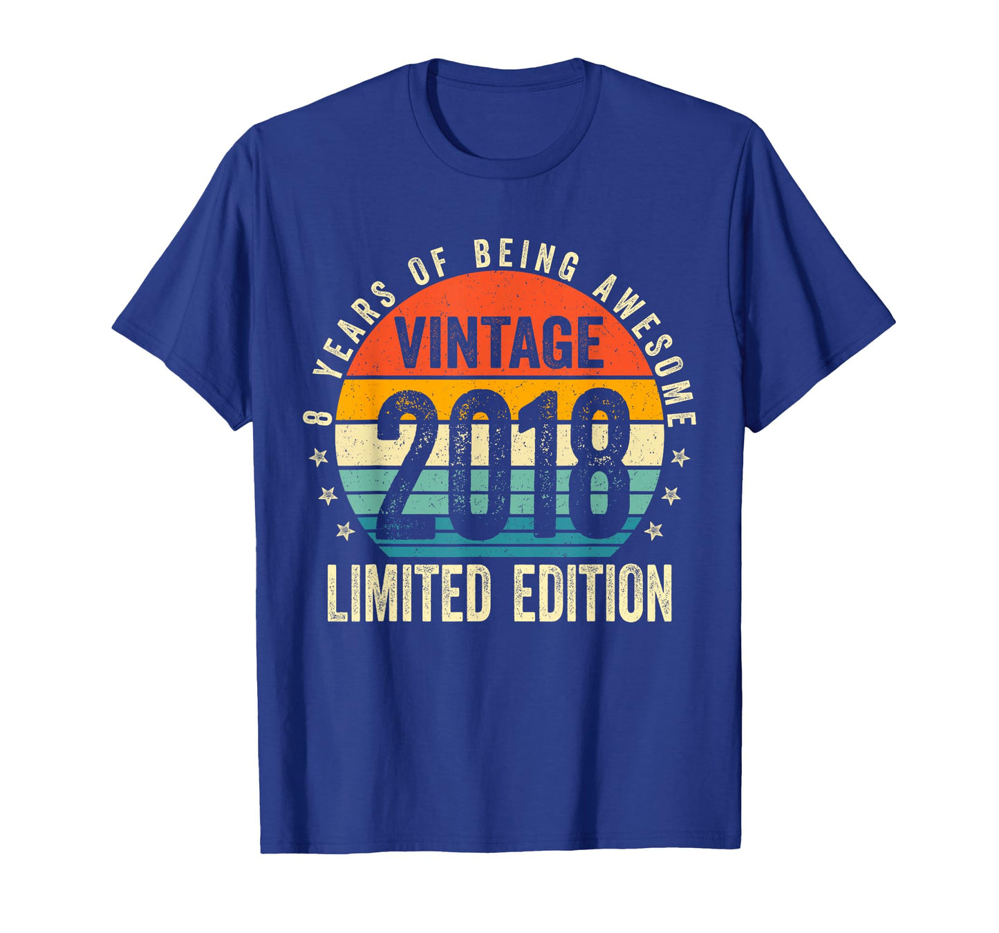 8 Year Gifts Old Vintage 2018 Limited Edition 8th Birthday T-Shirt