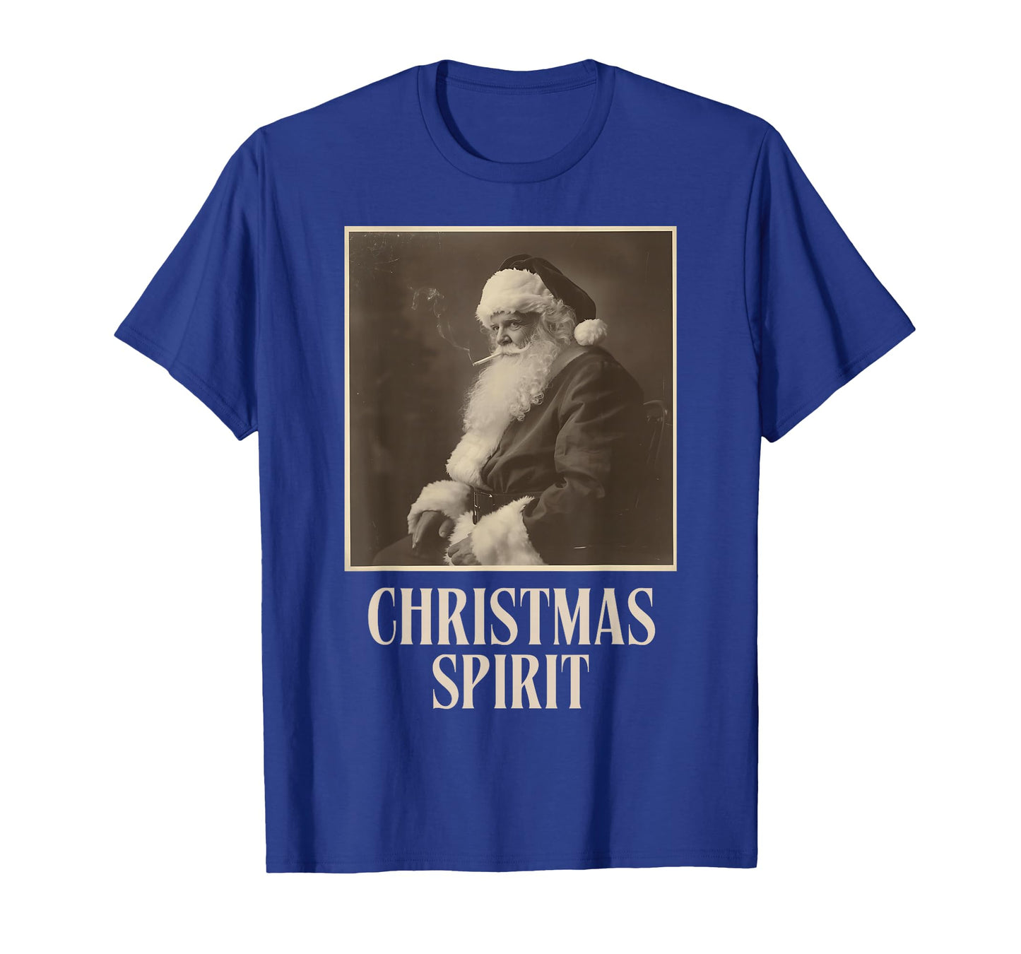 Funny Smoking Santa Claus Christmas Spirit Vintage T-Shirt