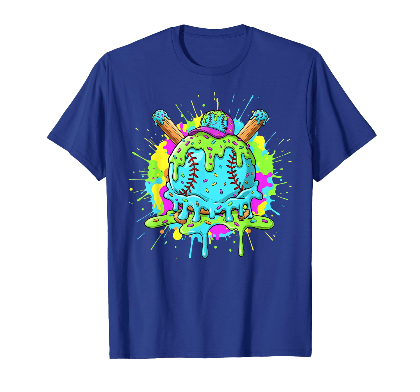 Baseball Drip for Boys Ice Cream Drip Youth Boys Baseball T-Shirt