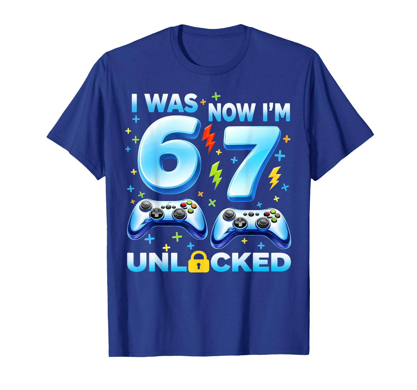 I was 6 Now I'm 7 Unlocked Gaming Boy Gifts for Boys Kids T-Shirt
