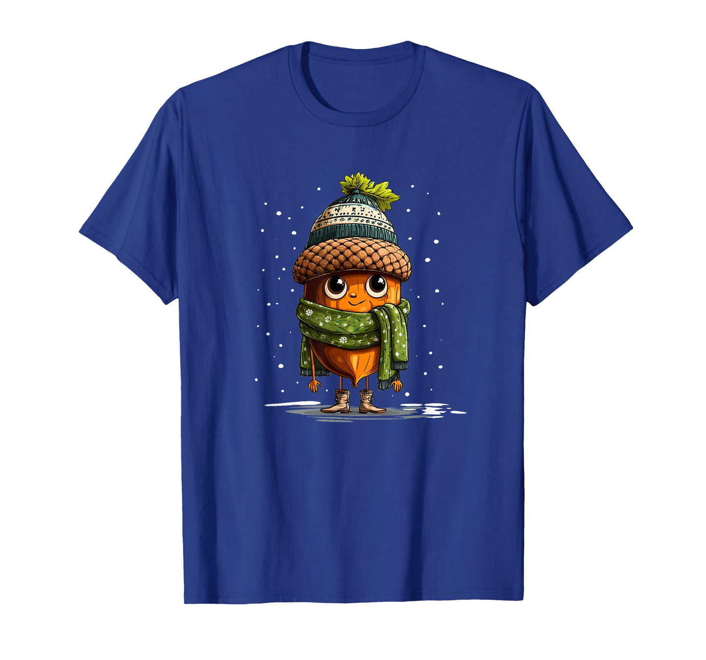 Cute Acorn Oak with Winter Hat and Shawl for Chestnuts Fans T-Shirt