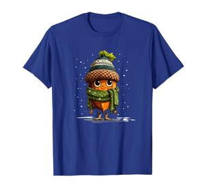 Cute Acorn Oak with Winter Hat and Shawl for Chestnuts Fans T-Shirt