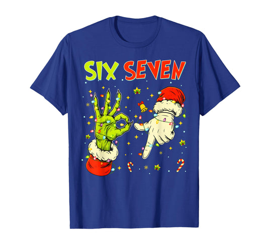 Six Seven 67 Funny Hand-Sign Christmas Meme T-Shirt