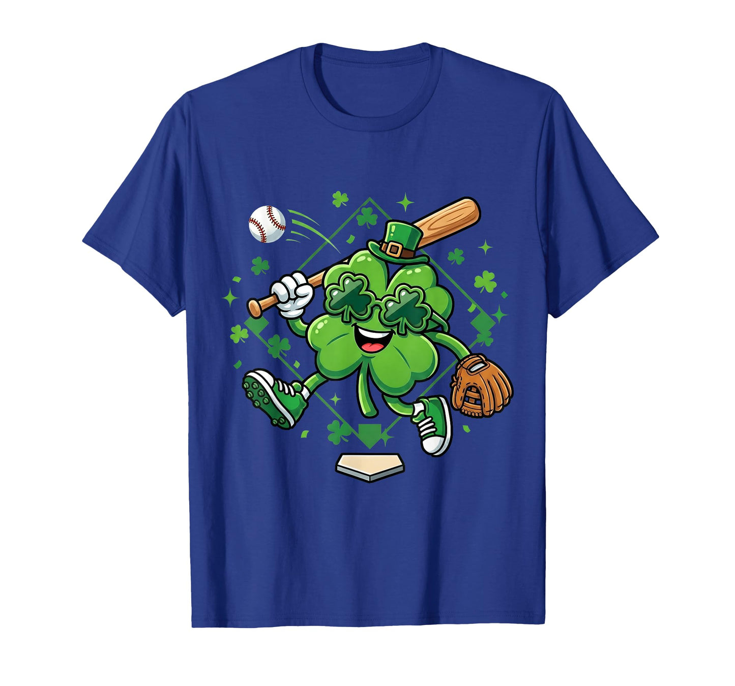 St Patricks Day Baseball Shamrock Saint Paddys Boys Men Kids T-Shirt