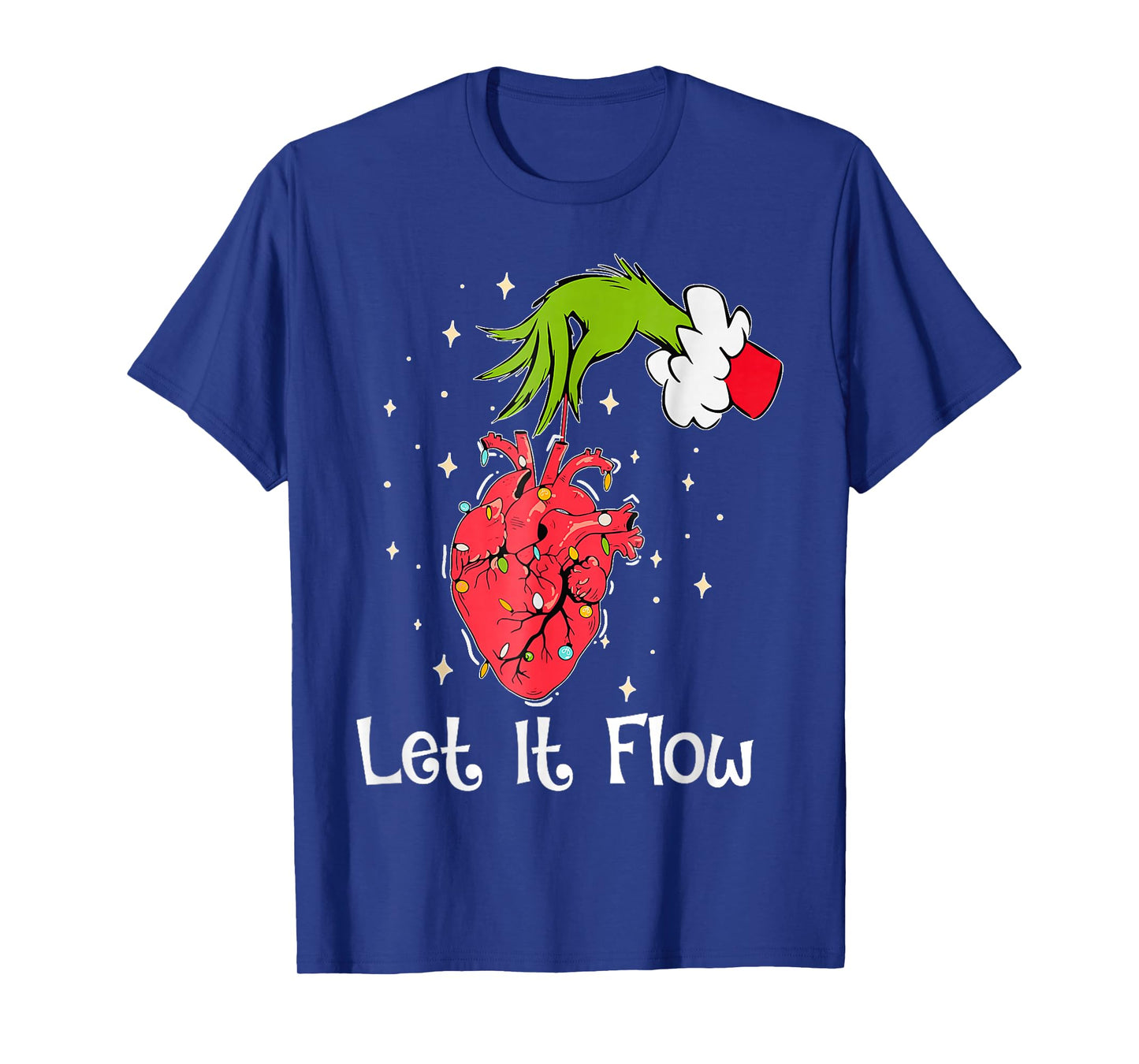 Funny Let It Flow Anatomy Heart Cardiac Nurse Santa Hat Xmas T-Shirt