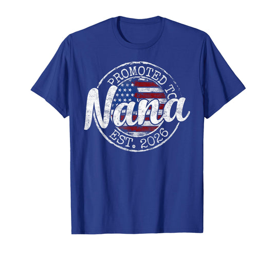 Promoted to Nana Est 2026 Stamp First Time Grandma to Be T-Shirt