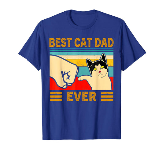Cat-Shirt Men Best Cat Dad Ever Funny Cat Lover Gift T-Shirt