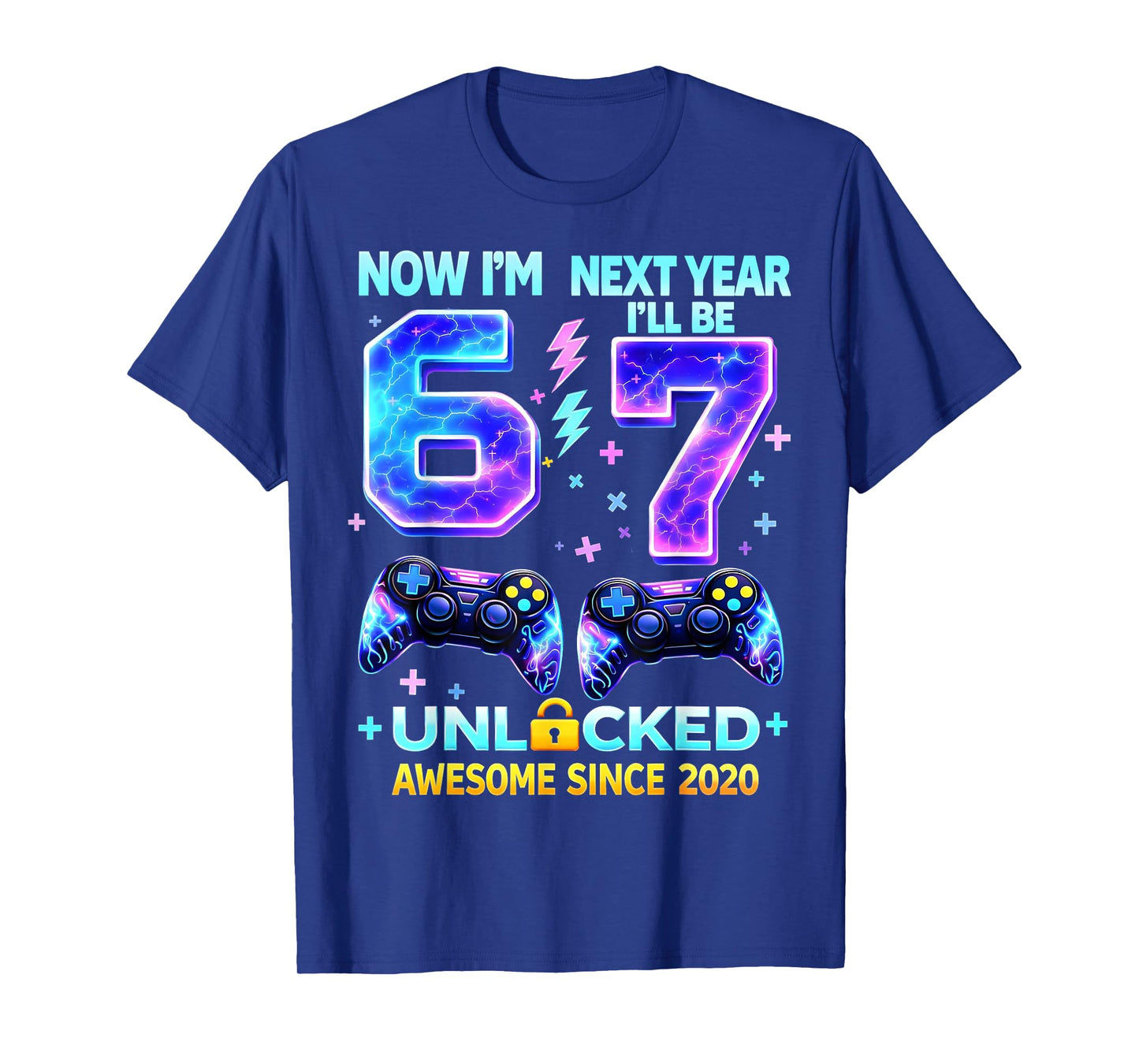 Now I’m 6 Next Year I’ll Be 7 Gaming Boy Gifts for Kids Boys T-Shirt
