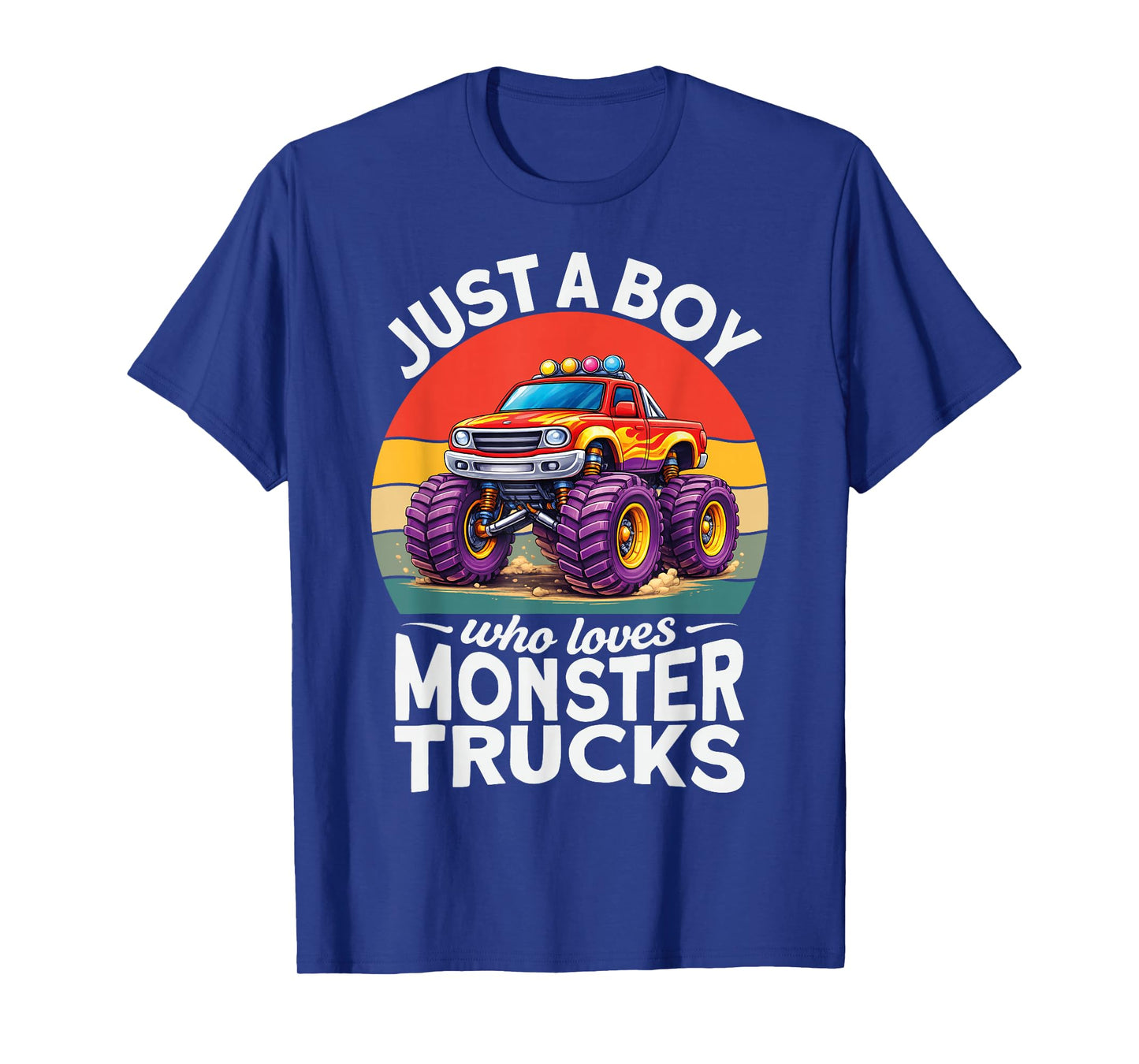 Just A Boy Who Loves Monster Trucks Funny Kids Boys T-Shirt