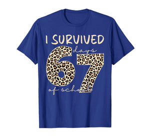 I Survived 67 Days of School Funny 67 Meme Cheetah Leopard T-Shirt