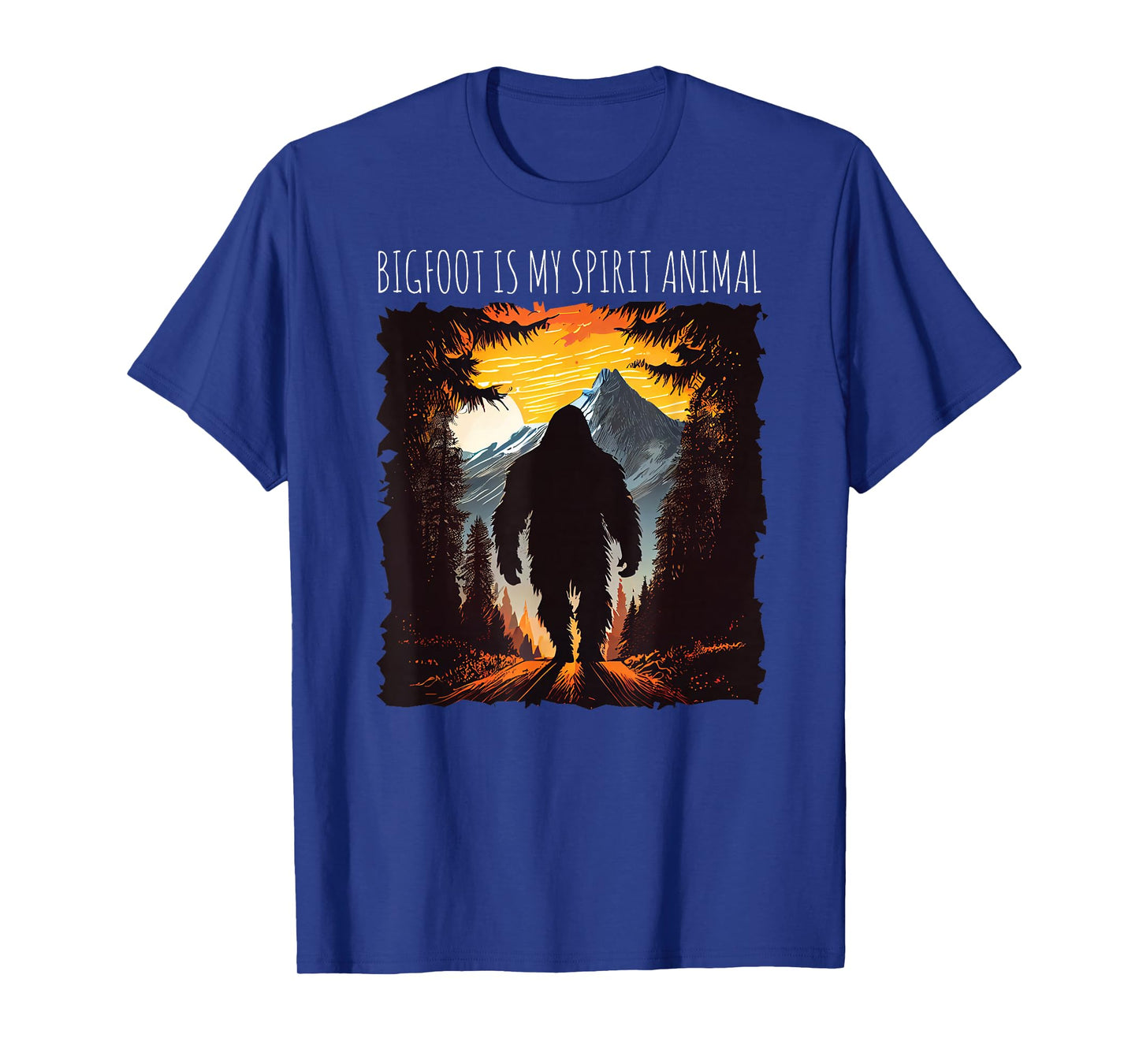 Bigfoot is My Spirit Animal Bigfoot Hiking Mountains Funny T-Shirt