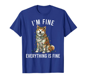 Akita Inu Christmas I'm Fine Everything is Fine T-Shirt