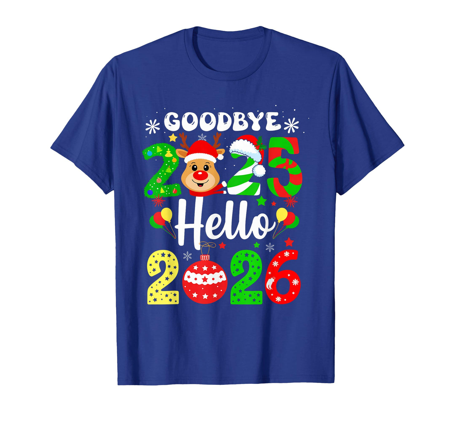 Goodbye 2025 Hello 2026 Happy New Year's Eve Christmas Men T-Shirt