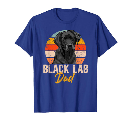 Black Lab Dad Retro Black Labrador Owner T-Shirt