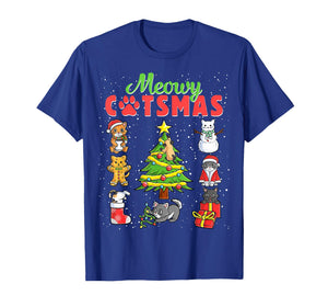 Meowy Catsmas Cats Christmas Funny Holiday Cat Boys Girls T-Shirt