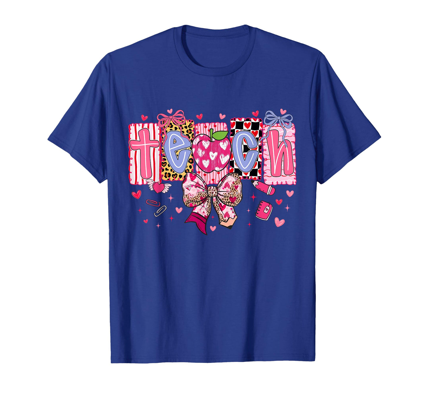 Teacher Valentines Day Bow Teacher Heart T-Shirt