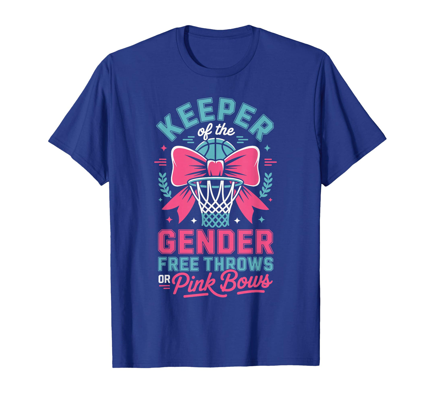 Keeper of The Gender Reveal Free Throws or Pink Bows Party T-Shirt