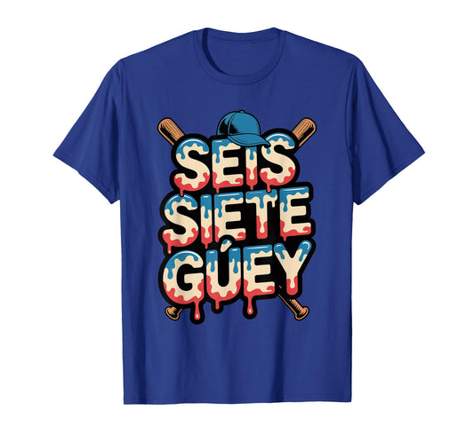 SEIS Siete Guey Baseball Drip Mexico Spanish 67 Slang Boys T-Shirt