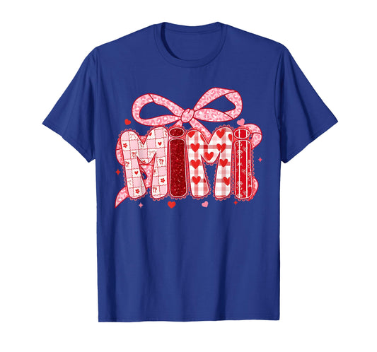 Valentine Mimi Coquette Pink Bow Floral Mom Women Girl T-Shirt