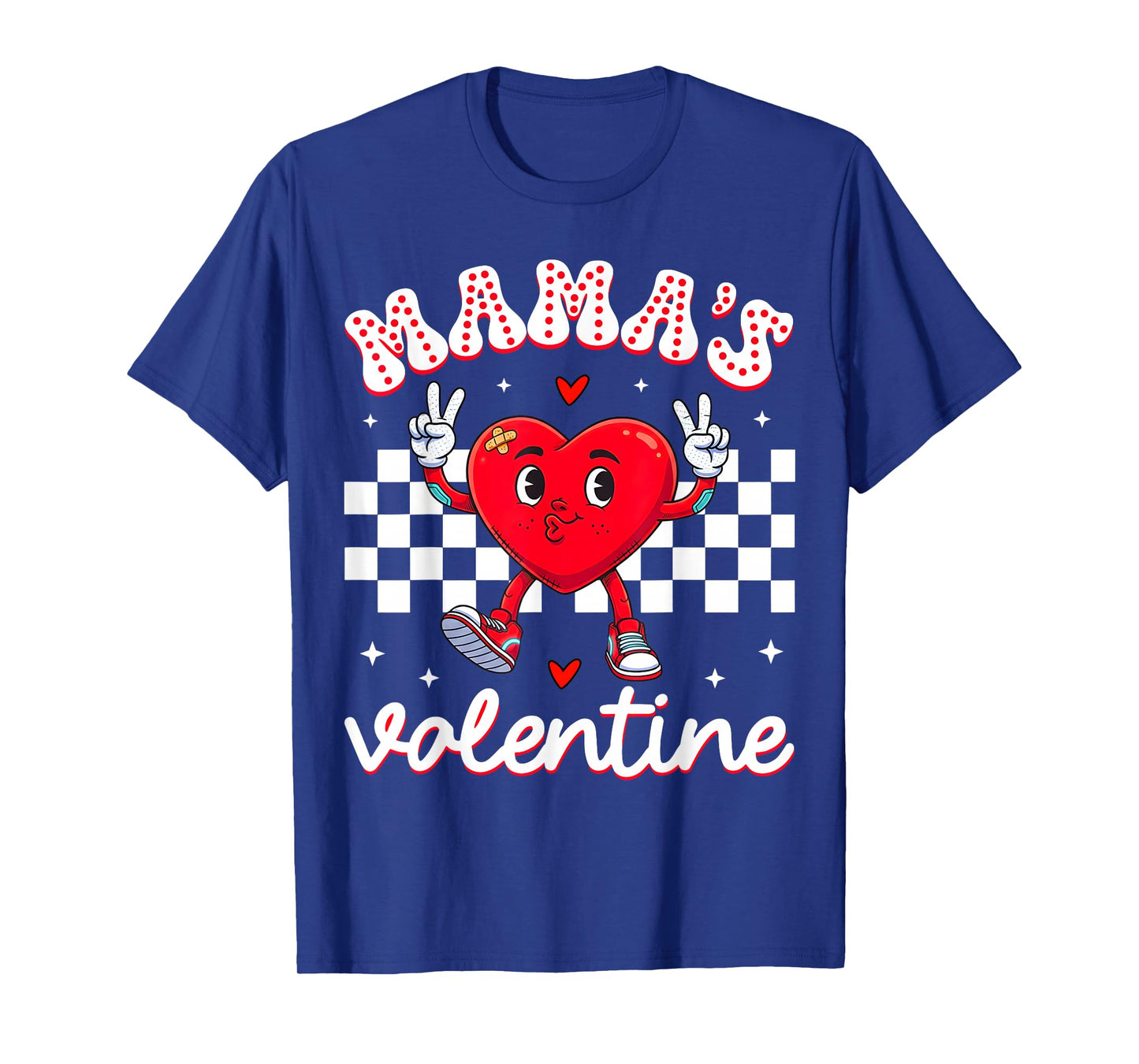 Mama's Valentine Heart Cute Kids Retro Groovy Boy Girl T-Shirt