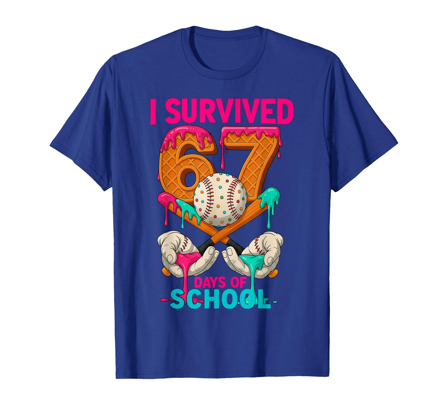 HUGvyn I Survived 67 Days of School Ice Cream Six Seven Meme T-Shirt