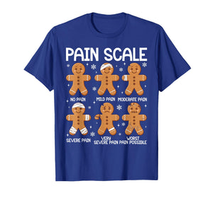 Nurse Christmas Pain Scale Assessment RN ER Gingerbread Man T-Shirt