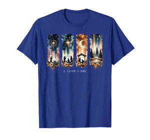 A Savior is Born Jesus Christian Pajamas Holiday Christmas T-Shirt