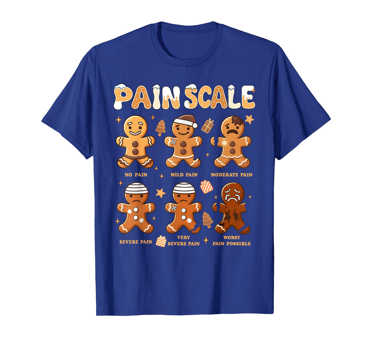 Pain Scale Funny Gingerbread Man Christmas Nurse Holiday T-Shirt