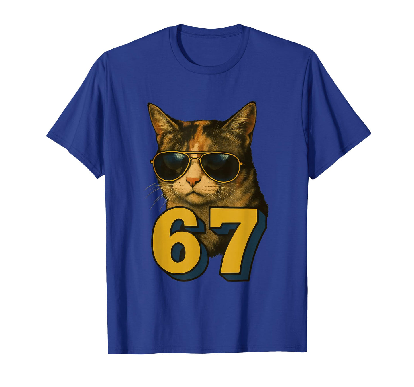 Funny 67 Meme Trend 6 7 Cat Six Seven Viral Youth Slang T-Shirt