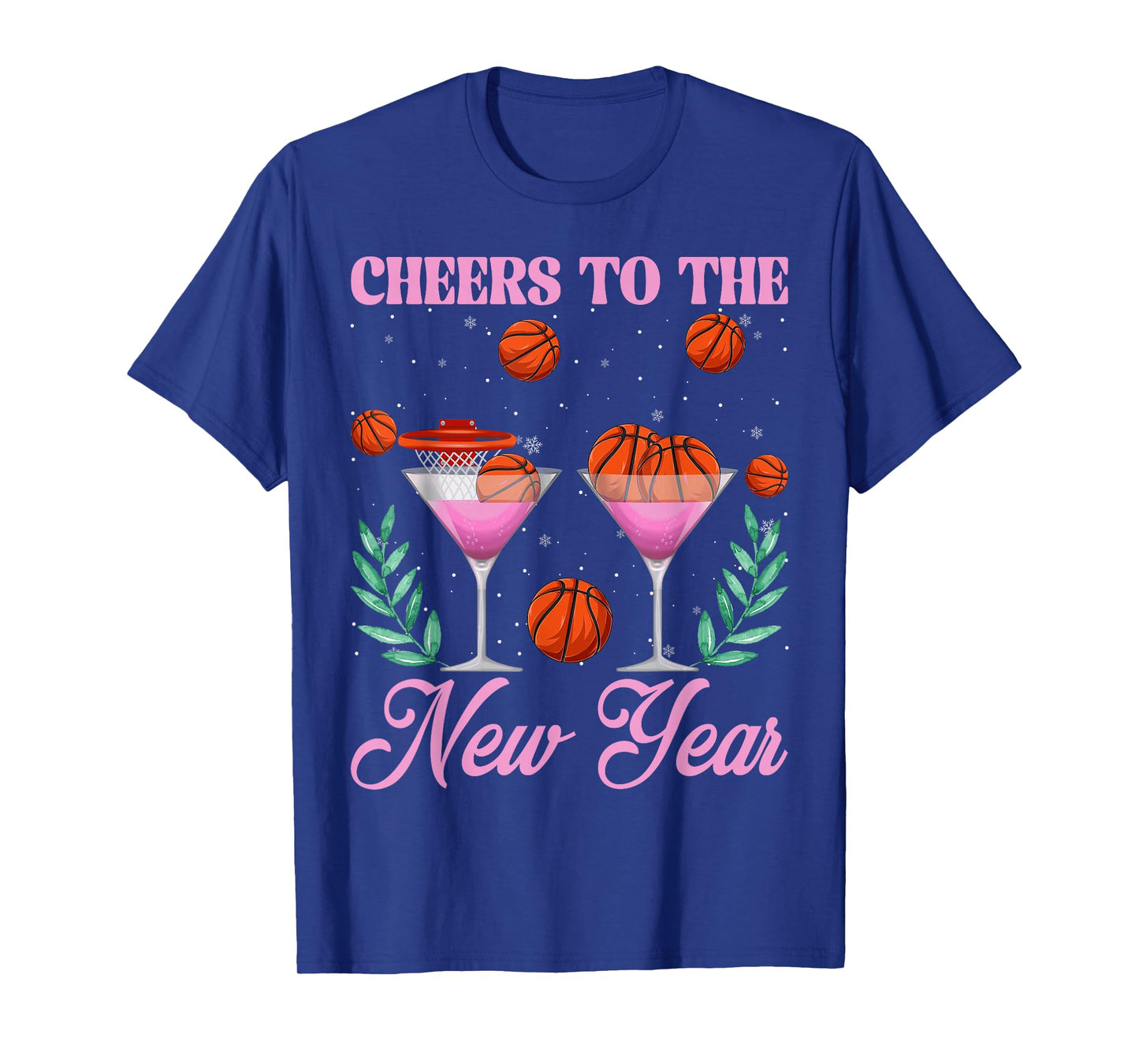 Cheers to The New Year Champagne Glass & Basketball NYE 2026 T-Shirt