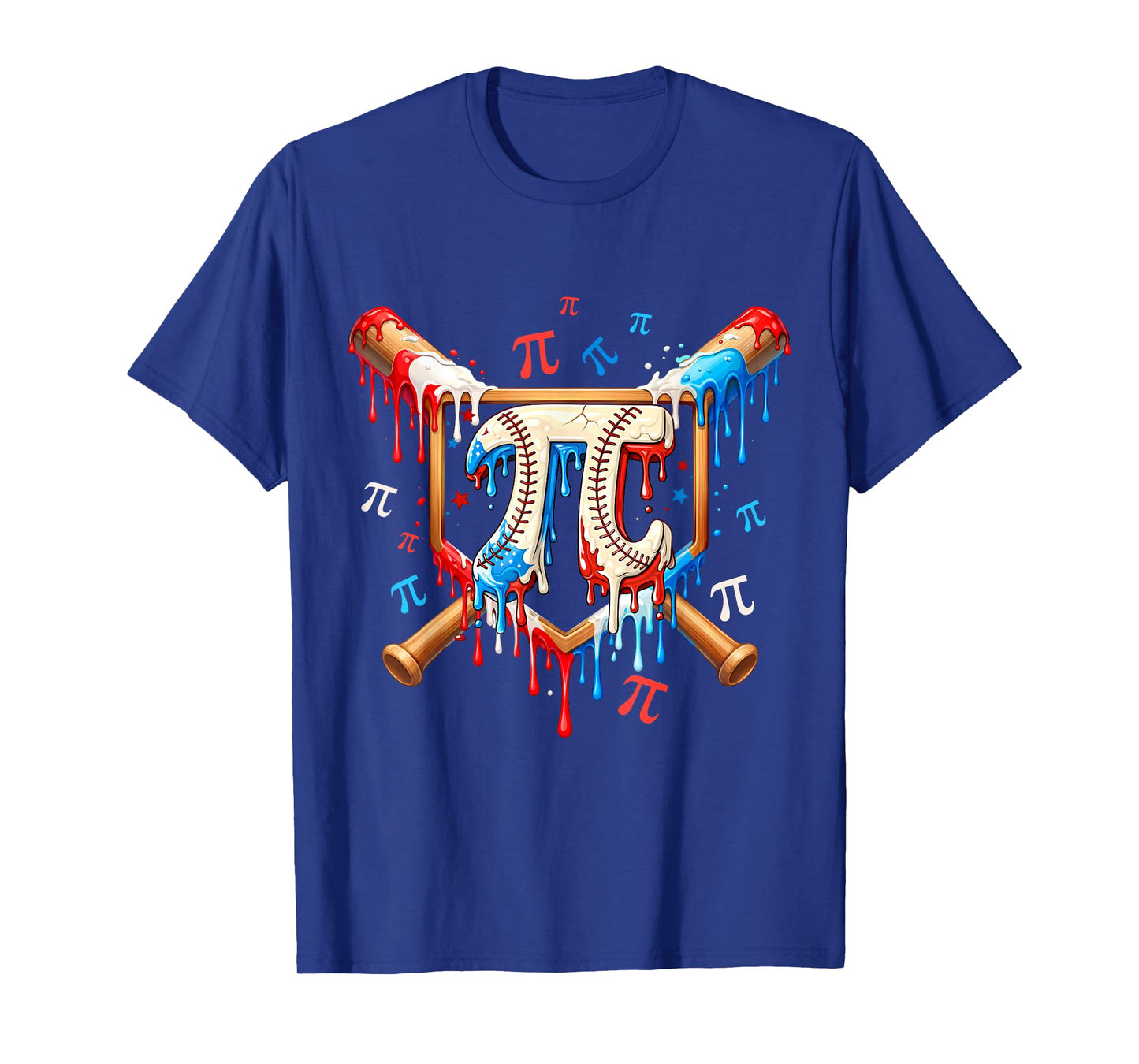 Happy Pi Day Baseball 3.14 Pi Symbol Kids Ice Cream Drip Boy T-Shirt