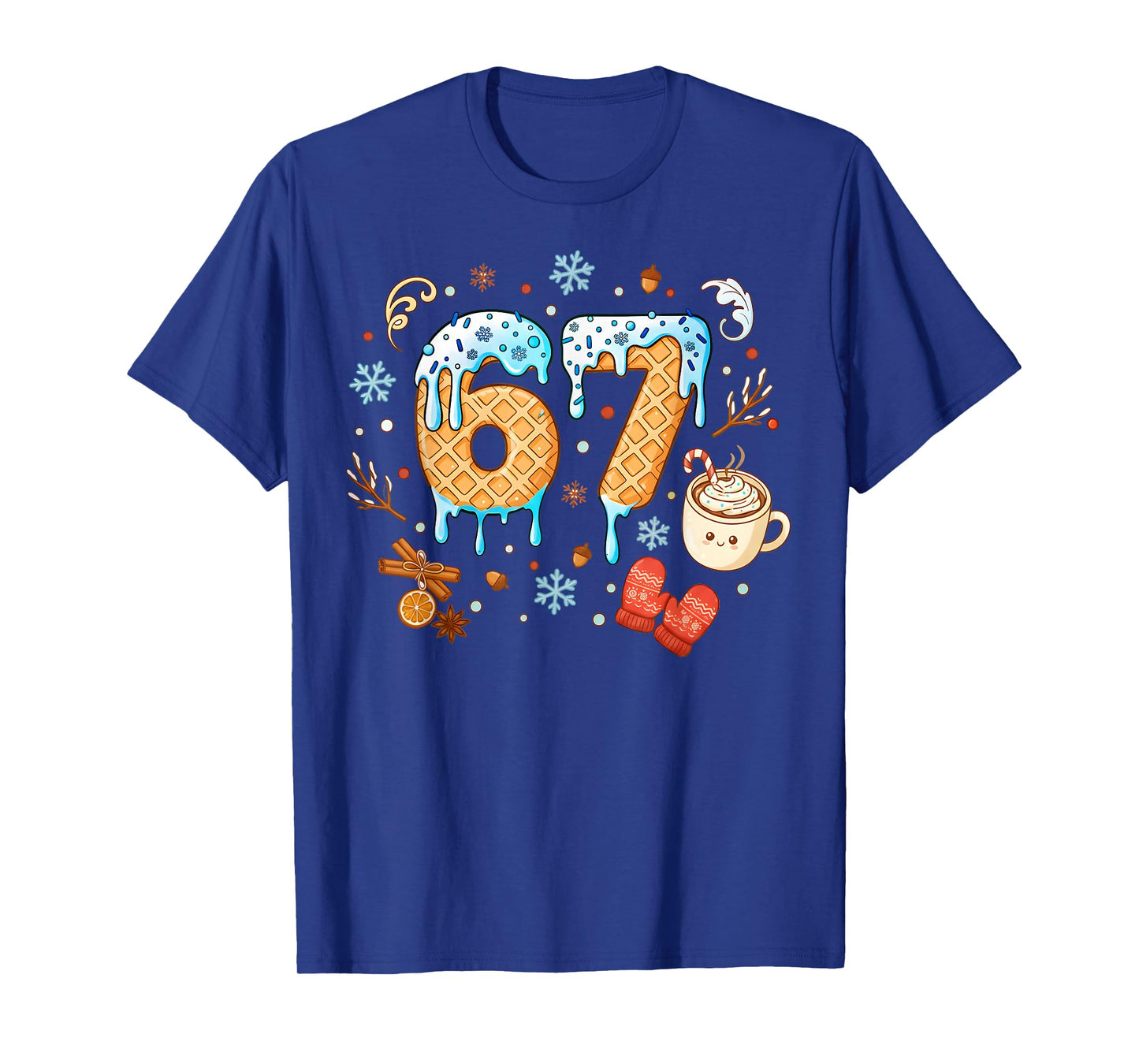 Melting Snow 67 Meme Ice Cream Drip Snowflakes Xmas Coffee T-Shirt