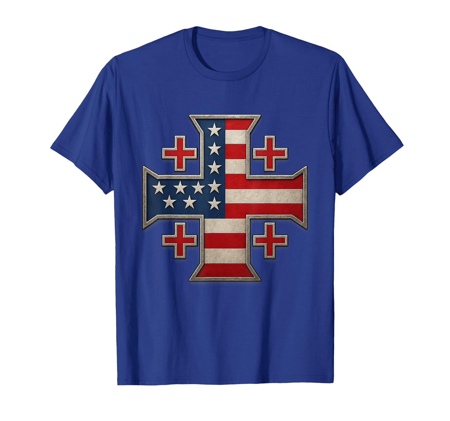USA Flag Jerusalem Cross - Kingdom of Jerusalem T-Shirt