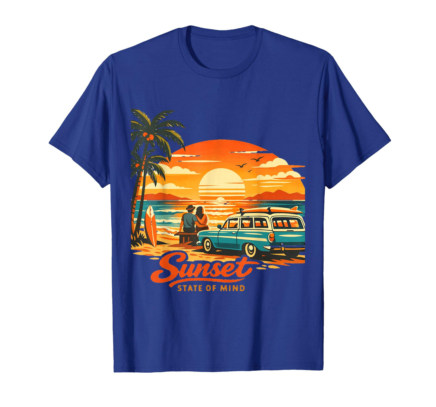 Beach Vibes 60s Sunset Surfers Retro T-Shirt