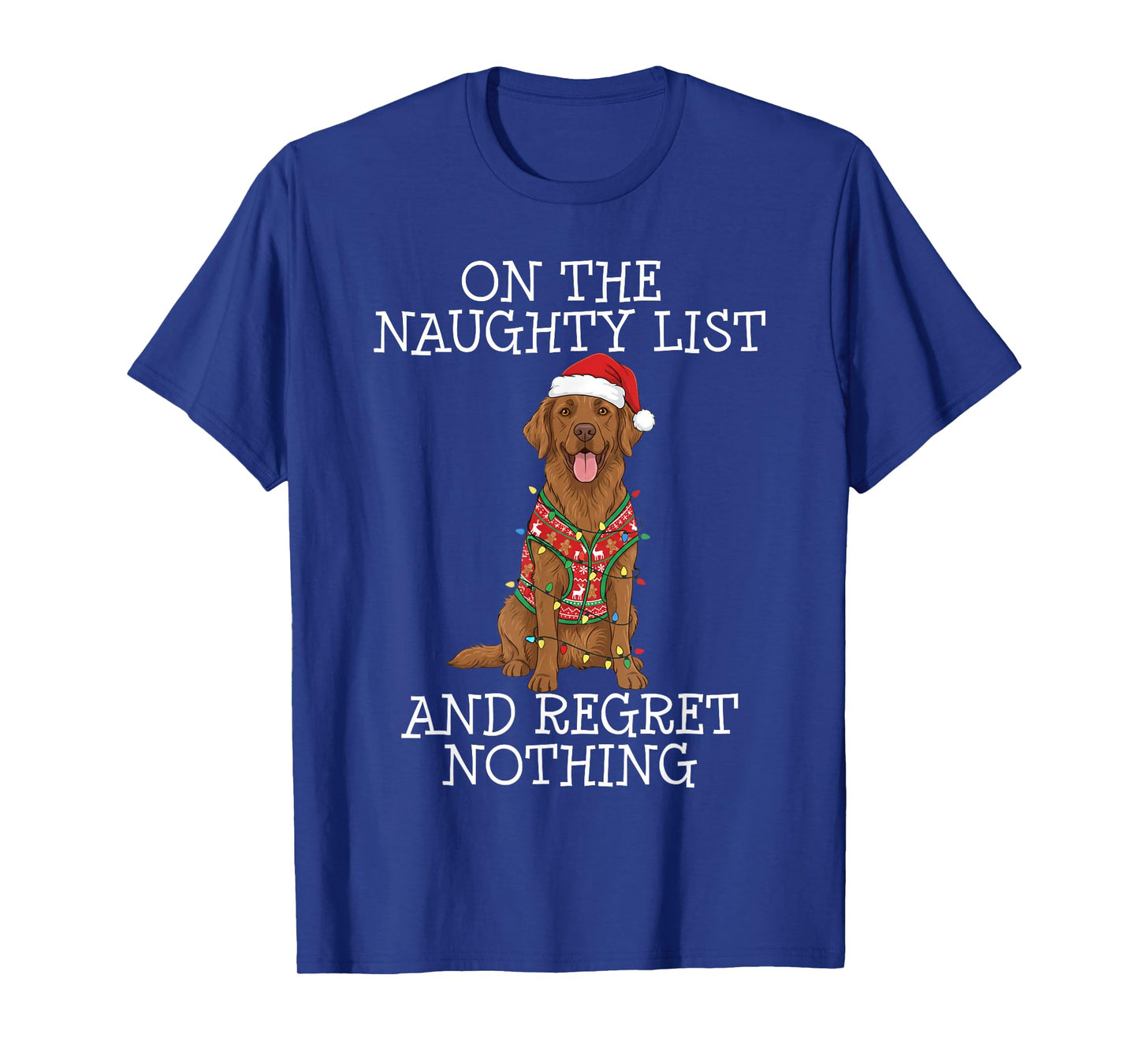 Funny Christmas Chesapeake Bay Retriever Naughty List T-Shirt