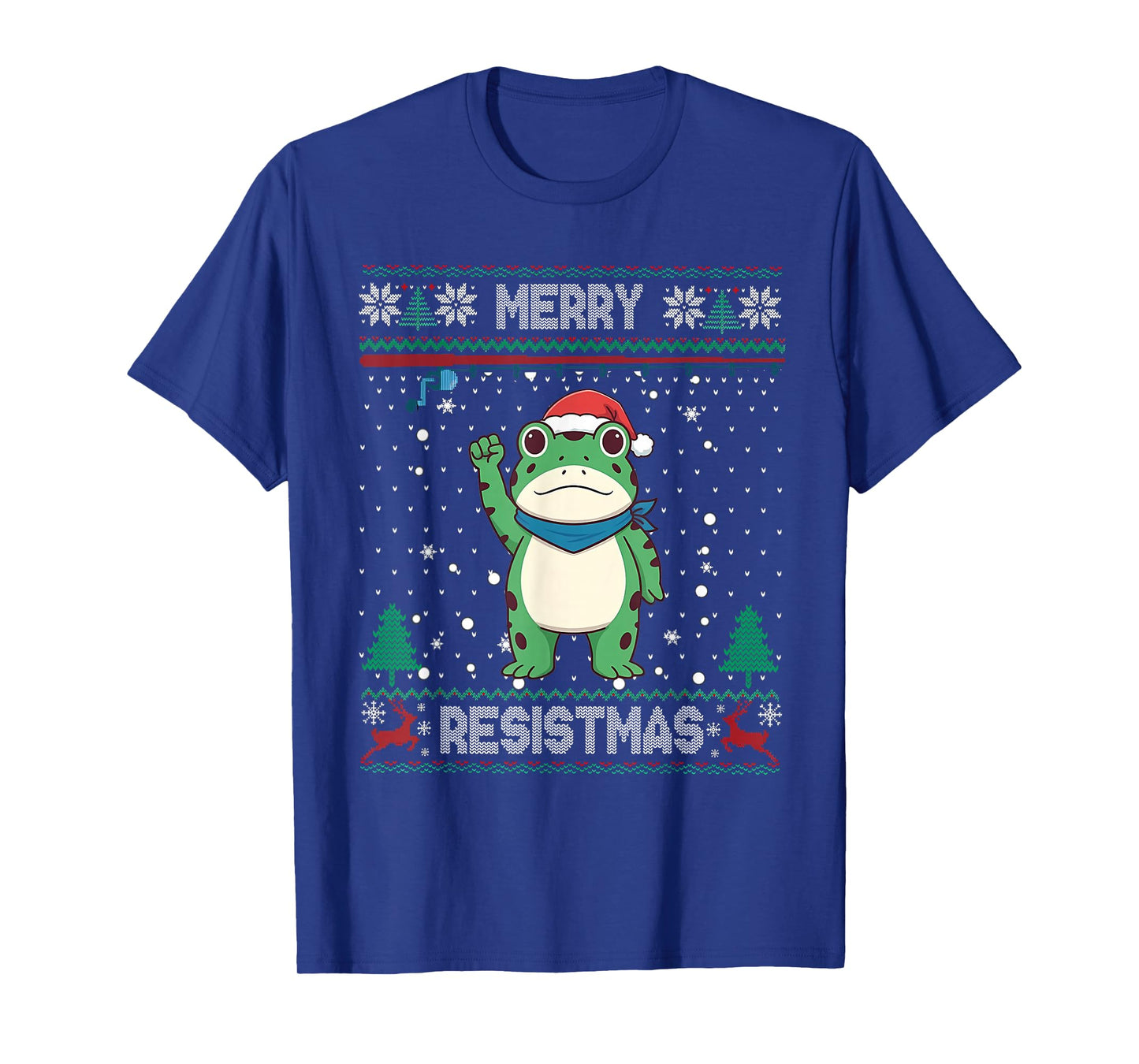 Frog Retro Merry Resistmas Funny Political Christmas T-Shirt